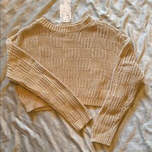 Elegant Women's Knit Sweater in Beige